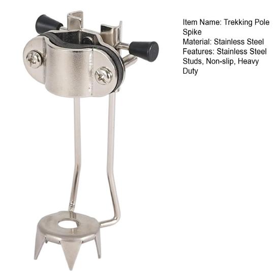 Наконечник для треккинговой палки с шипами для льда, 5 шипов из нержавеющей стали, зимняя трость для походов по снегу, крепление для ледового наконечника, металлическая нескользящая трость для ходьбы, рукоятка для кошек