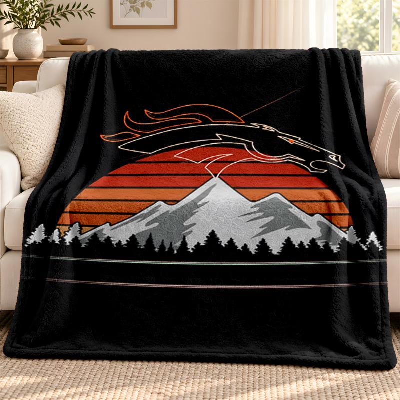 Denver Broncos blanket Flannel Blanket Soft Cozy Plush Throw for Sofa Bed Lightweight Home Decoration Outdoor camping