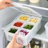 Kitchen Onion Ginger Garlic Storage Preservation Box Multi Grid Food Grade Fruit Vegetable Drain Box Refrigerator Storage Tank