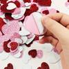 240pcs Glitter Heart Stickers Self Adhesive Foam Sticker for Valentine's Day Gift Love Decals Kid Children Art Craft Party Decor