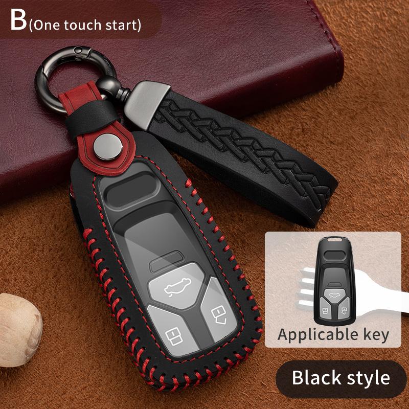 Кожаный чехол для ключей Crazy Horse, брелок для A1 A3 A4 A5 Q7 A6 C5 C6, автомобильные аксессуары, брелок