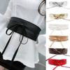 Women Bowknot Simple Wrap Ladies Dress Cummerbands Wide Waist Band Corset Waistband Leather Belt