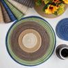 4pcs Braided Woven Place Mats Washable Table Place Mat Round Placemats Coasters  for Dining Table