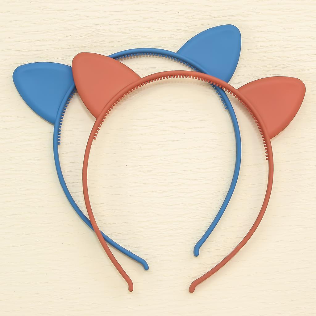 12 шт./набор Повязки на голову с кошачьими ушками для девочек, матовые пластиковые повязки на голову с ушками котенка, семейное украшение, аксессуары для волос для вечеринки