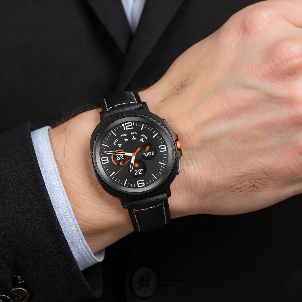 Кожаный Ремешок Для Samsung Galaxy Watch 8 44мм 40мм Без Зазора Сменный Ремешок Galaxy Watch 8/8 Classic 46мм Браслет Аксессуары