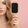 Private Label Custom Natural Bamboo Handle Square Scalp Massage Paddle Brush Boar Bristle for Dry and for Hair
