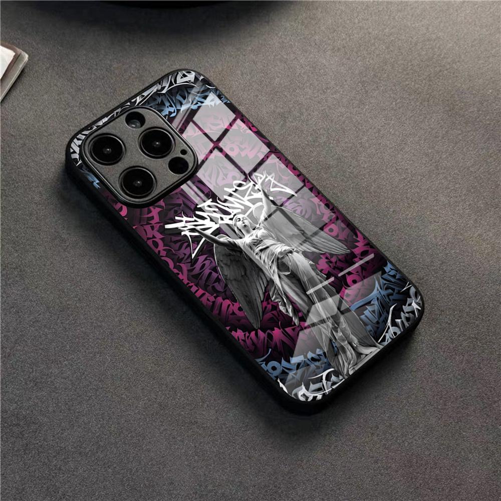 Чехол для телефона Pokras Lampas Art Graffiti для 17 Pro Max IPhone 16 Pro 14 12 11 13 Mini X XR XS 15 Plus SE Стеклянная крышка