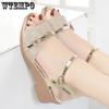 Upscale Fish Mouth Sandals Women's Summer Fashion All-match Thick Soled Comfortable Leather Middle-aged Women's Shoes