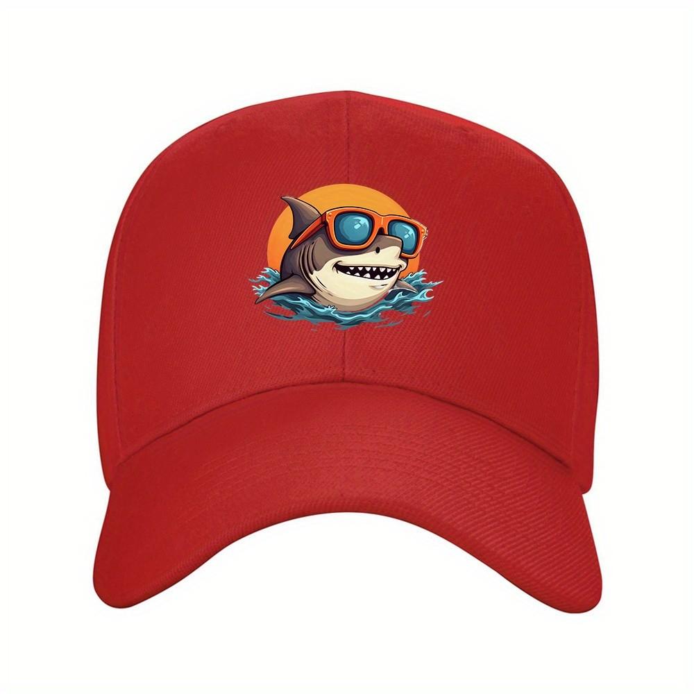 Cool Shark Sunglasses Baseball Cap Unisex Polyester Casual Outdoor Summer Adjustable Hat