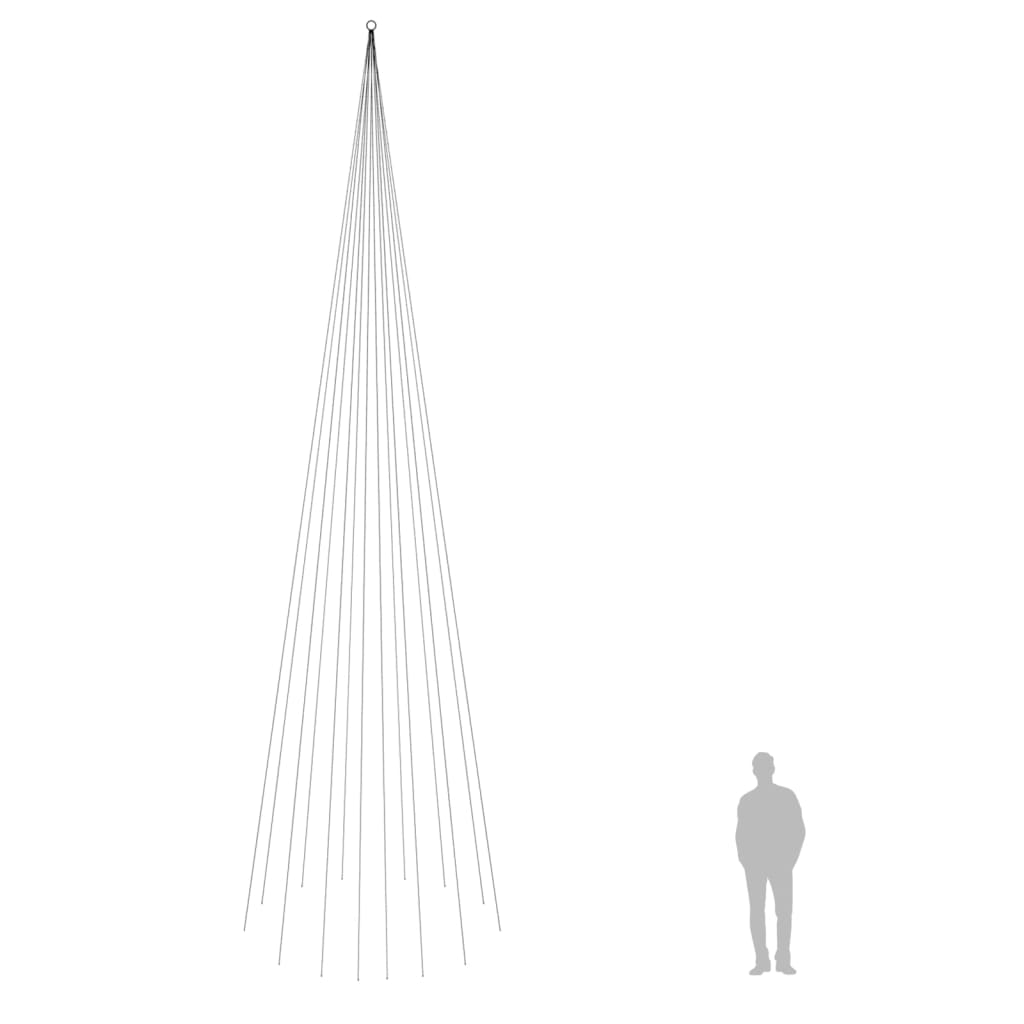 LED Christmas Tree for Flagpole Cool White 1134 LEDs 800 cm