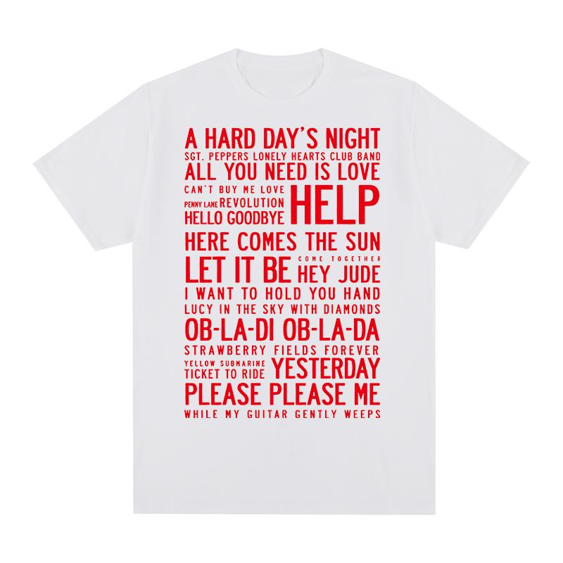 Hey Jude Some of Songs Vintage Tshirt Rock Band Cotton Men T shirt New TEE TSHIRT Womens tops