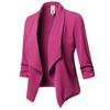 Women Business Blazer Open Stitch Cardigan Three Quarter Sleeves Straight Lapel Solid Color OL Style Formal OL Style Loose Lady Business Coat