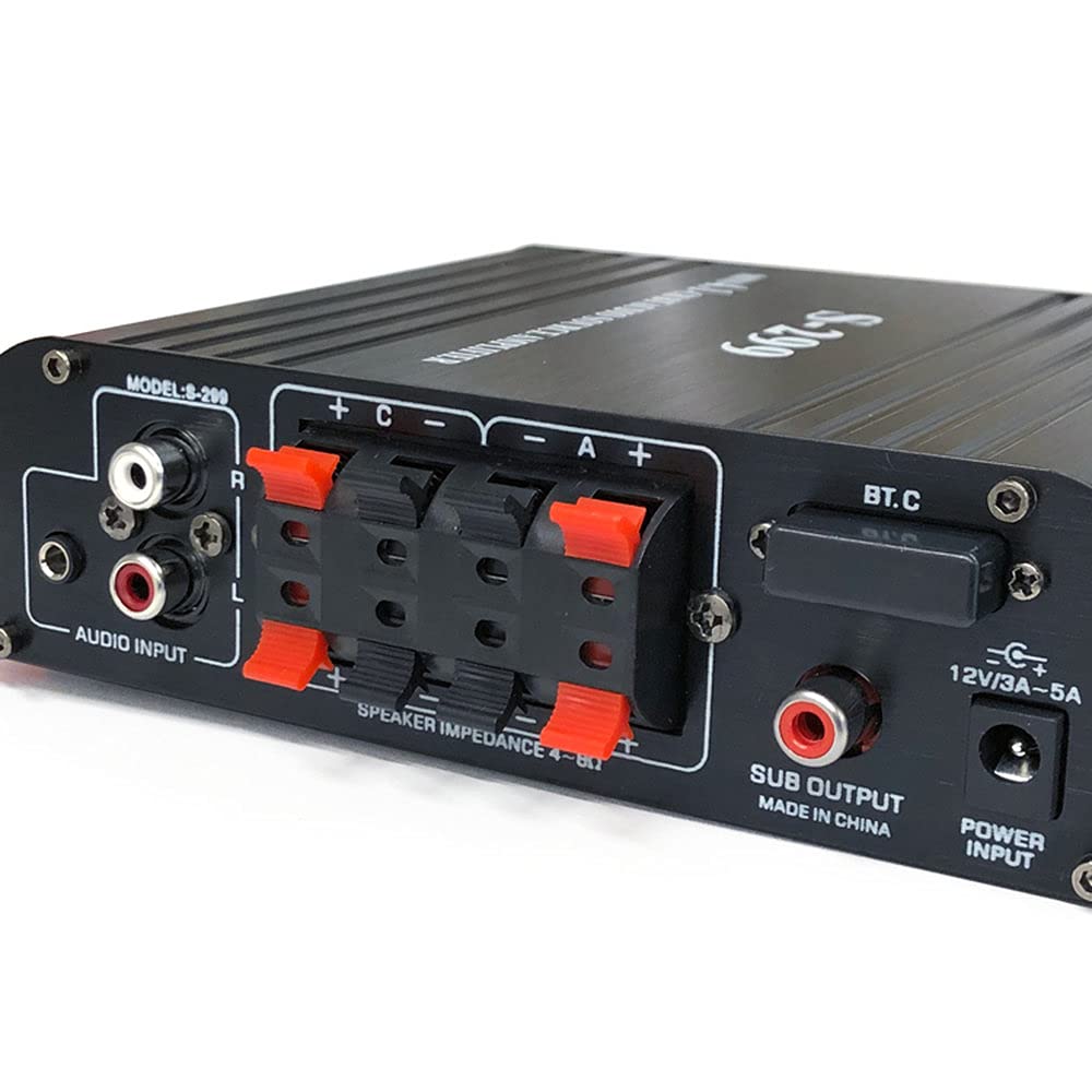 Усилитель объемного звучания ORIGINCOM, совместимый с Bluetooth, 4 x 40 Вт, RCA-сабвуфер, небольшой усилитель, воспроизведение карт, 4-канальный звуковой адаптер в комплекте LPS299 4.1ch