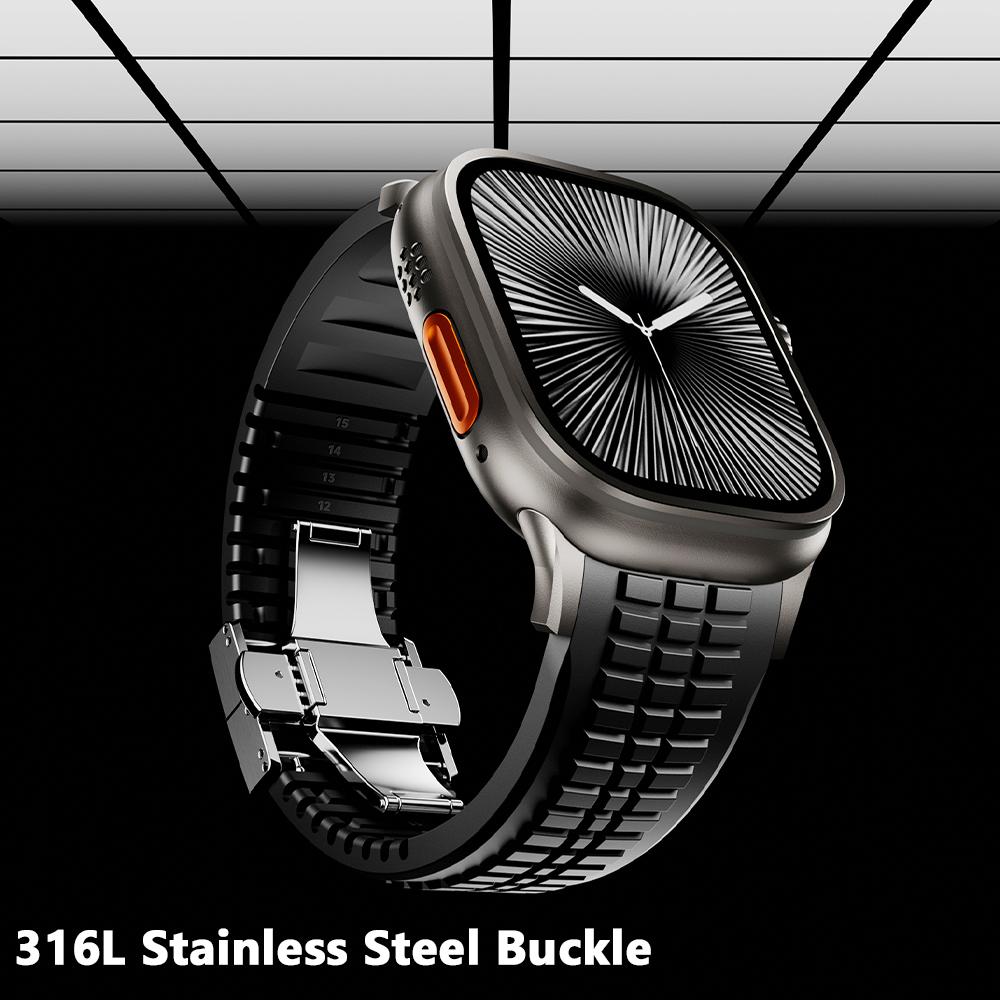 Силиконовый ремешок для Apple Watch Ultra 3 2 49 мм Серии 11 10 46 мм Спортивный ремешок для Iwatch 9 8 7 6 5 4 SE 2025 44 мм 45 мм Ремешок для часов