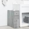 VidaXL Armoire de salle de bain étroite avec roulettes sonoma gris, armoire de salle de bain haute, rangement de salle de 855291