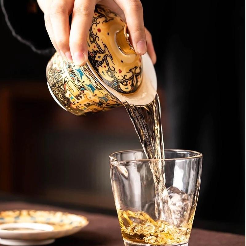 Гайвань с парящей крышкой 360° – Нефритовый фарфор, трехкомпонентная китайская чайная чашка для заваривания гунфу