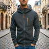 Casual Lightweight Outerwear Men Zip-up Hoodie, Athletic Hooded Jacket, Long Sleeve Sweatshirt Versatile Exercise Sports Jacket with Zippered Pockets