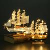 Corsair Smooth Sailing Wooden Boat Ornament - Small Desktop Fishing Boat Model for Home Display