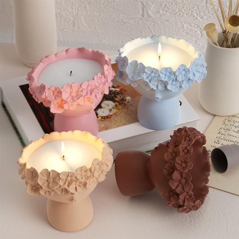 Подсвечник 3D Лотос Форма Свеча Силиконовая Форма Лотос Торт Шоколад Силиконовая Форма Девушка Цветок Смолы Формы Украшения Дома