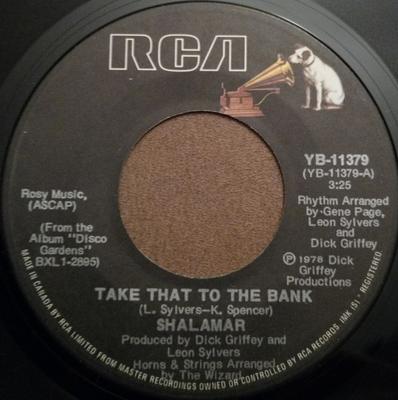 7-дюймовая пластинка SHALAMAR - Take That To The Bank YB11379 RCA 1978 Канада Соул/Фанк б/у