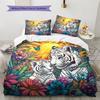 Two Tigers  Pattern Bedding Quilt Set  Home Decoration  Gift (1 * duvet cover + 2 * pillowcase, without core)