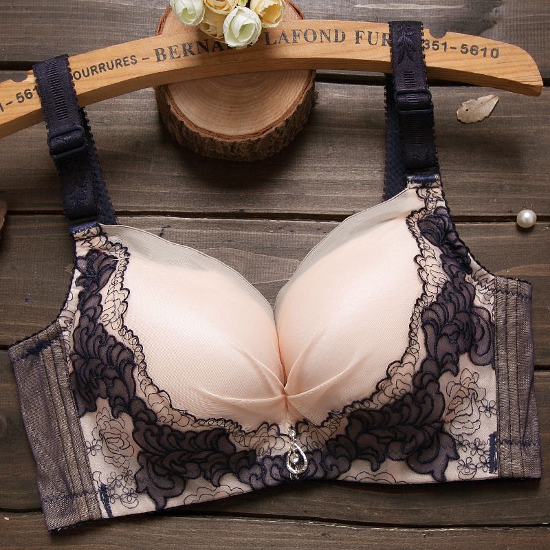 Весенне-летний бюстгальтер без стального кольца, бюстгальтер в сборе, утолщенное сексуальное кружевное нижнее белье, бюстгальтер, нижнее белье, женская боковая грудь