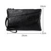 Wrist Bag for Men Large Capacity Soft Leather Clutch Bag 29x2x19cm Black Stylish Envelope Design