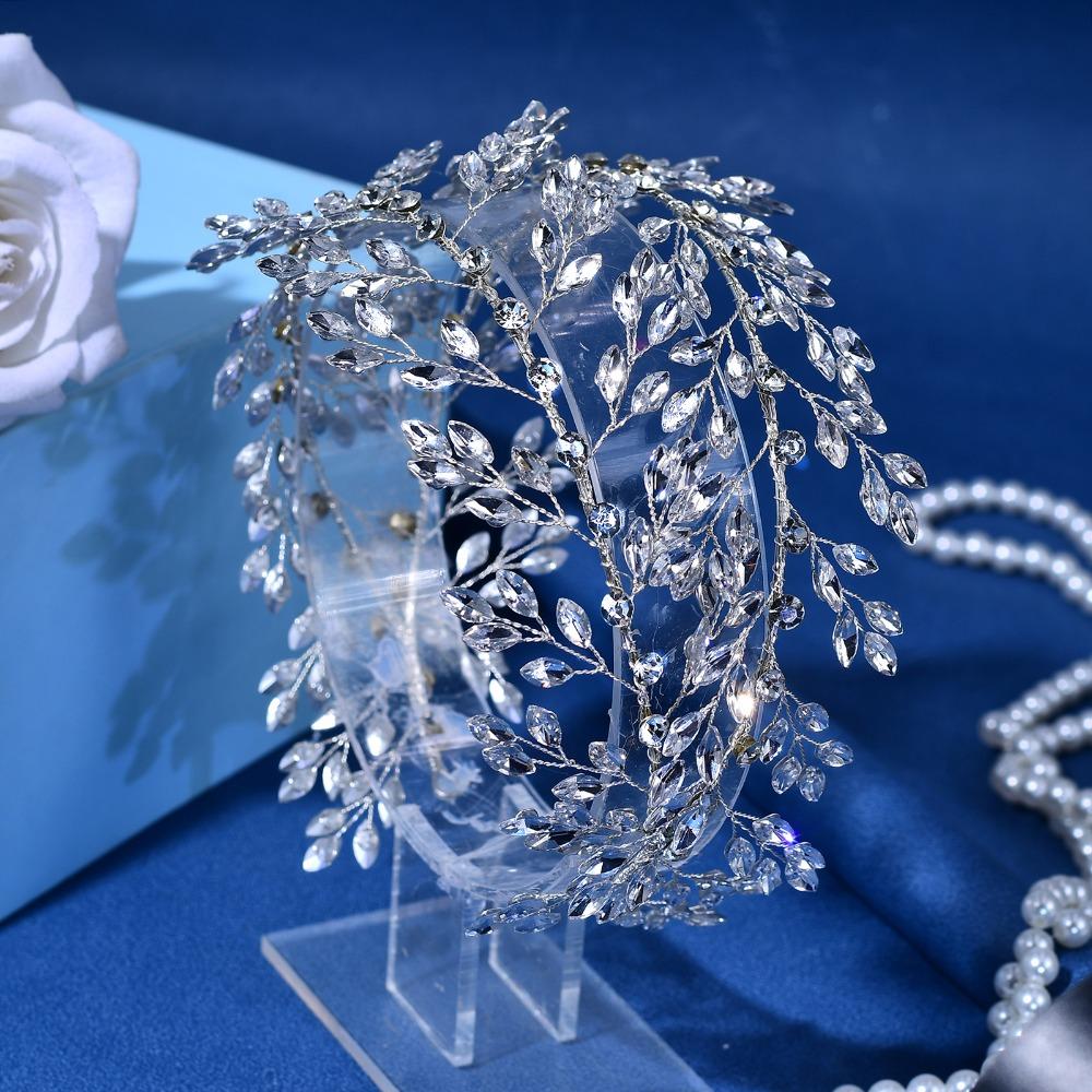 Стразы Свадебная Повязка на Голову Ручной Работы Свадебные Аксессуары для Волос Свадебные Головные Уборы Подарок для Женщин