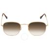 Солнцезащитные очки Ray Ban Hexagonal, светло-коричневые с градиентом, унисекс, Rb3548 001 51 51