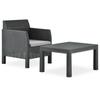 VidaXL Garden Lounge Set 2 Pcs with PP Cushion Anthracite