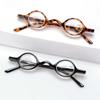 Small Round Frame Reading Glasses with Personalized Mini Retro Style for Men and Women, Fashionable Spring Leg Reading Glasses