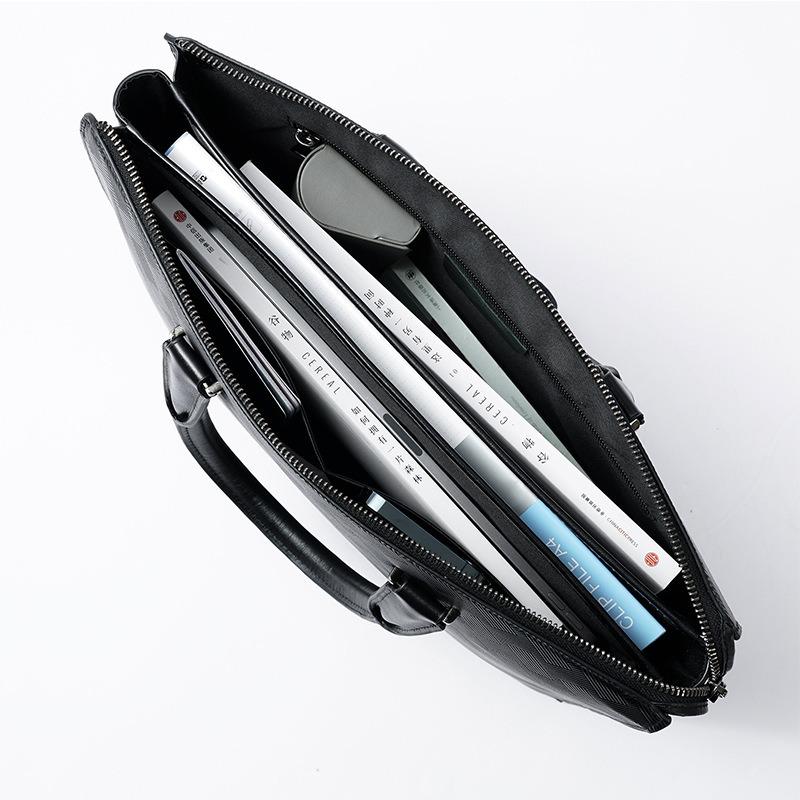 Мужская сумка, модная, первый слой, воловья кожа, клетчатая, компьютерная сумка, деловая, большая вместимость, многофункциональная, одинарная сумка