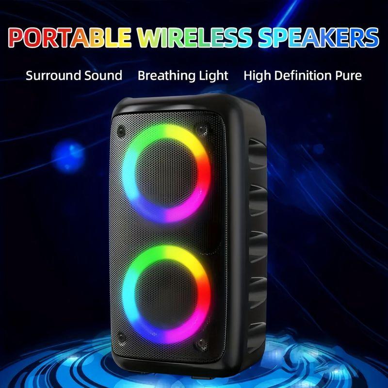 Караоке Радио FM Bluetooth Динамик Портативный Беспроводной С Микрофоном Лампа Машина Caixa De Som Саундбокс Музыка Сабвуфер Светодиодный TWS
