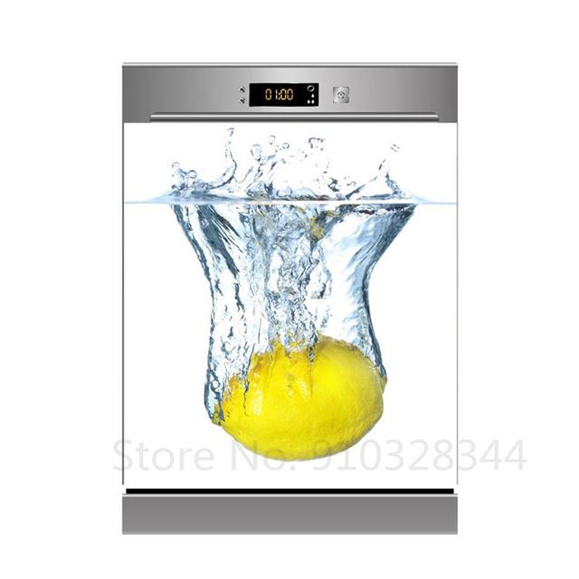 Наклейка для украшения посудомоечной машины «сделай сам», кухонные обои, виниловая наклейка на стену, настенная наклейка с фруктами и цветами для домашнего декора