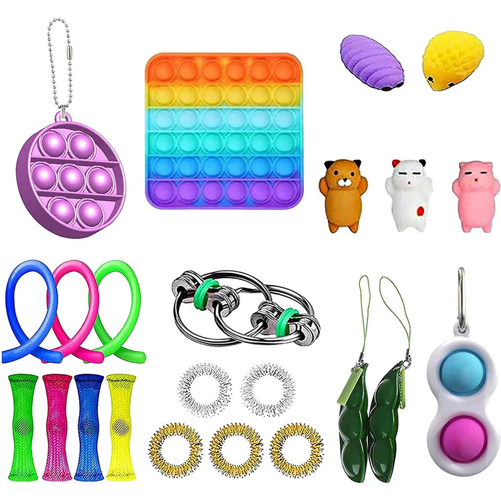 Набор сенсорных игрушек для снятия стресса, сенсорные игрушки с нажимным пузырем для детей и взрослых