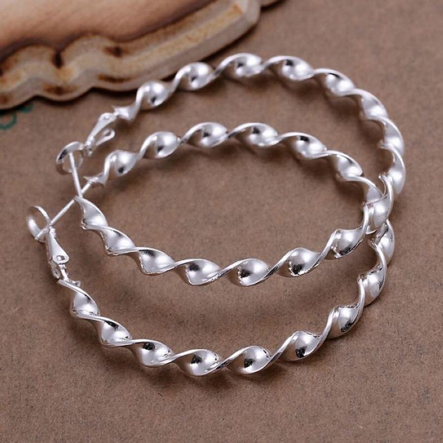 Серьги-кольца из стерлингового серебра 925 пробы, высокое качество, большой круг, модные женские украшения для вечеринок, красивые свадебные 4,5 см