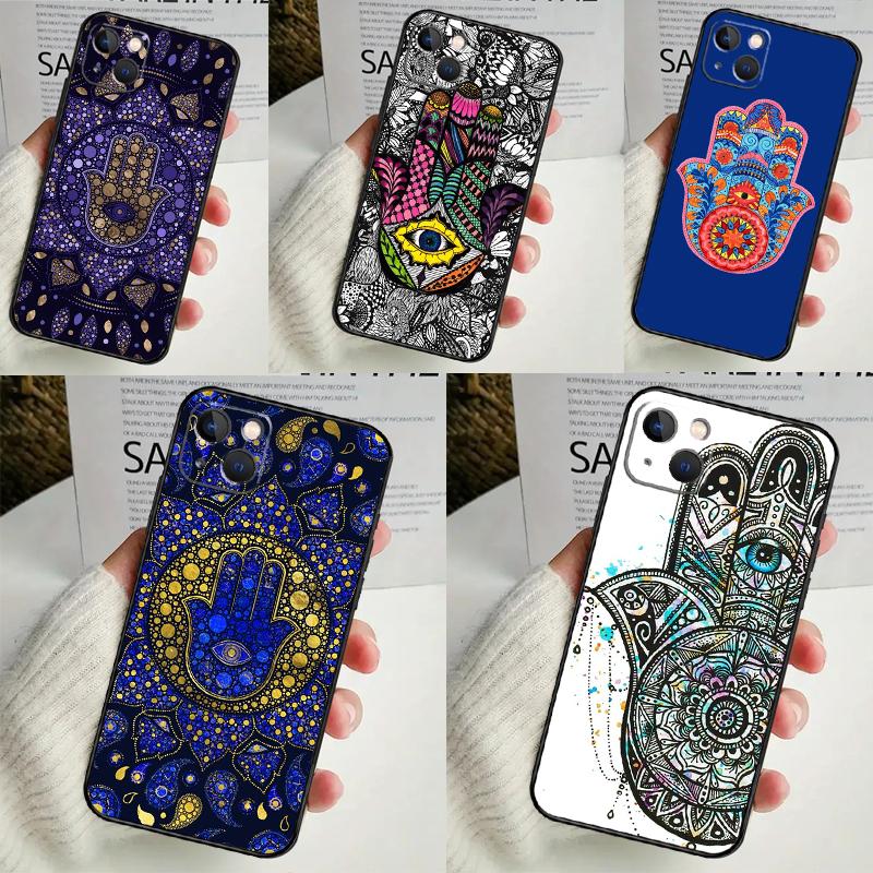 Hamsa Hand of Fatima Case For iPhone 14 13 12 11 16 15 Pro Max Mini Cover X XR XS 8 7 14 16 15 Plus Accessories