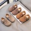Kids Fashion Boys Casual Shoes Round-toe Buckle Soft Breatheable T-Strap Cute Children Girls Flats Solid Color Drop Shipping PU