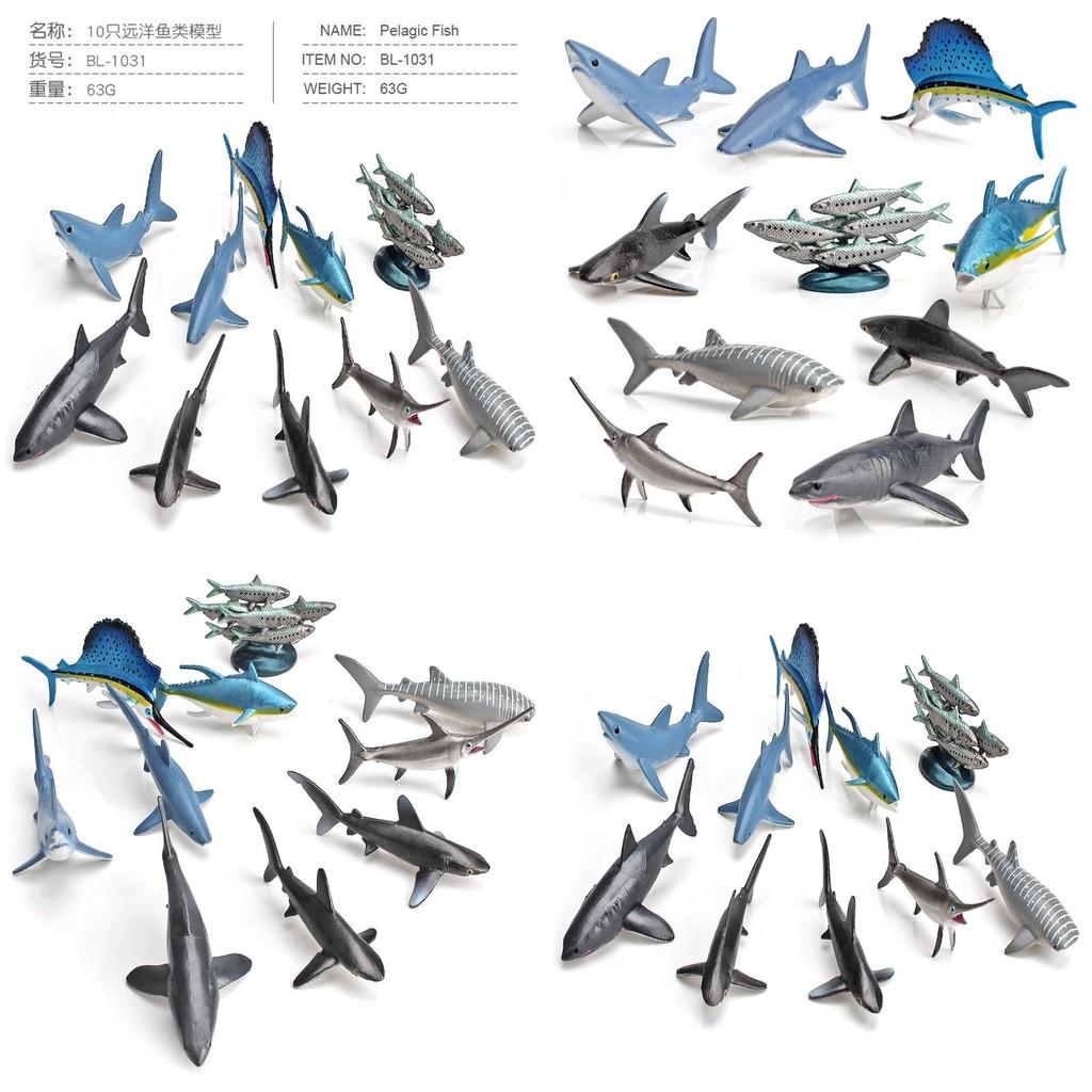 Mini Ocean Animal Model Set Realistic Pvc Figures Includes Sardine Shark And Marlin 10 Piece Collection