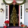 Рождественская накладка на дверь Санта-Клаус/Рождественская елка/Снеговик, подвесной баннер на дверь, декор для украшения входной двери