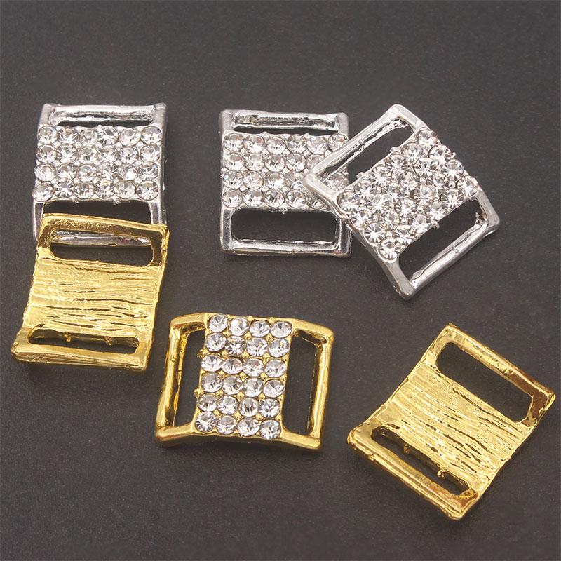 10pcs/20pcs Metal Buckle Belt Rhinestone Bikini Bra Decoration Diy Belt Loop Sewing Bag Accessories 15x12 Mm
