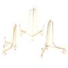 Gold Iron Display Stand Craft Bracket Book Holder Photo Pedestal Bowl Dish Frame Picture Plate Rack Easel Storage Decoration