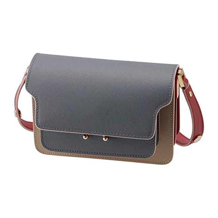 MARNI Trunk Cow Leather Crossbody Bags Mini Women's Gray Blue/Khaki SBMPS01U57-LV520-Z327C