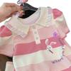 2025 Trendy Girls' Striped Polo Summer Dress - Short-Sleeve Fashion
