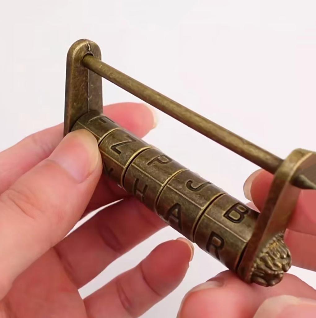 Chinese Retro Antique Vintage Combination Letter Password Lock Padlocks For Jewelry Boxes Valentine's Day Escape Room Props Gift