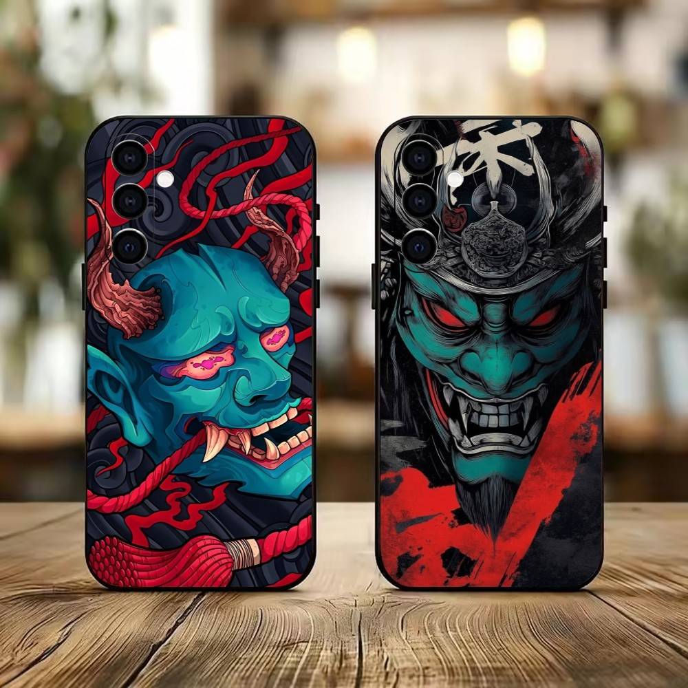 Hannya Mask Phone Case For Samsung Galaxy A73,A72,A71,A70,A53,A52,A51,Others Soft Black Cover