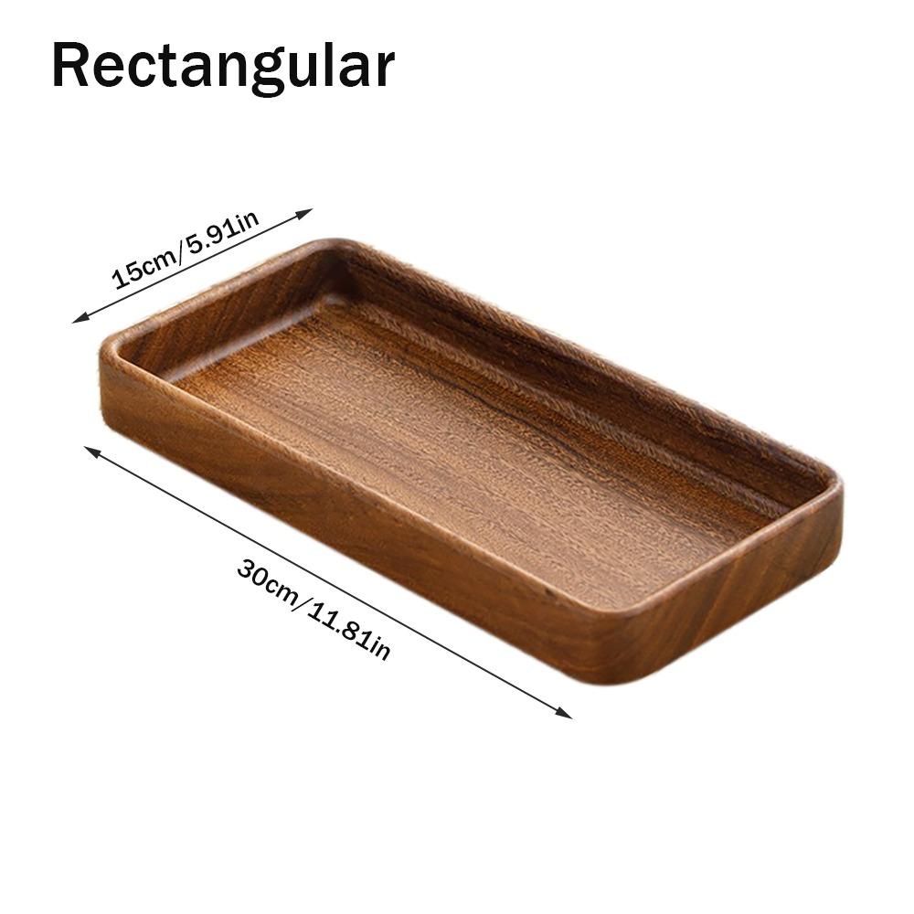 Stackable Candy Plate Wooden Fruit Tray Smooth Edge Tea Serving Plate Candy Serving
