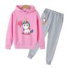 4-14-year-old Children's Cute Animation Unicorn Hoodie Children's Girls Cute Pink Logo Printed Hoodie Boy Infant Clothing Set
