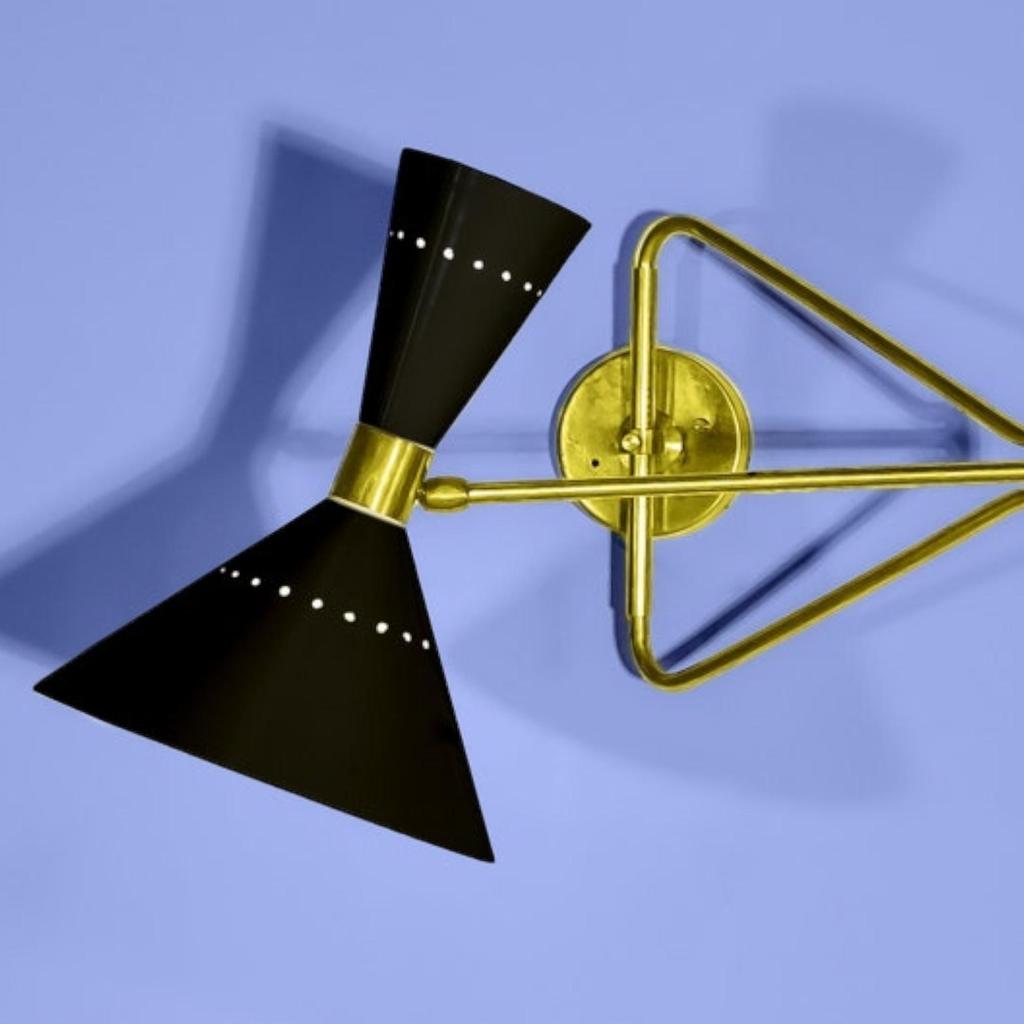 Настенный светильник середины 1950-х годов, итальянская современная регулируемая настенная лампа Diabolos (Одинарный, шнур с выключателем в наличии)