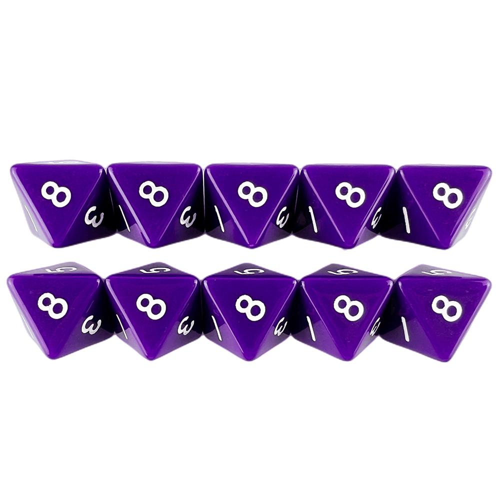 DND Dice 10pcs Multi-sided Game Dice Opaque Die for DND Role Playing Board Game - 8 Sided Dice